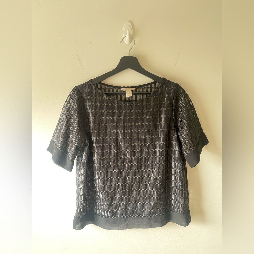 Banana Republic black mesh top